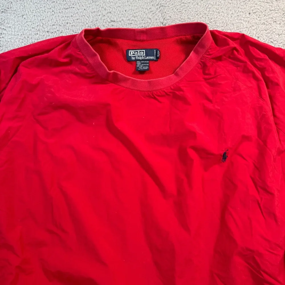 Polo Ralph Lauren Mens XL Red‎ Nylon Mesh Lined Windbreaker Pullover